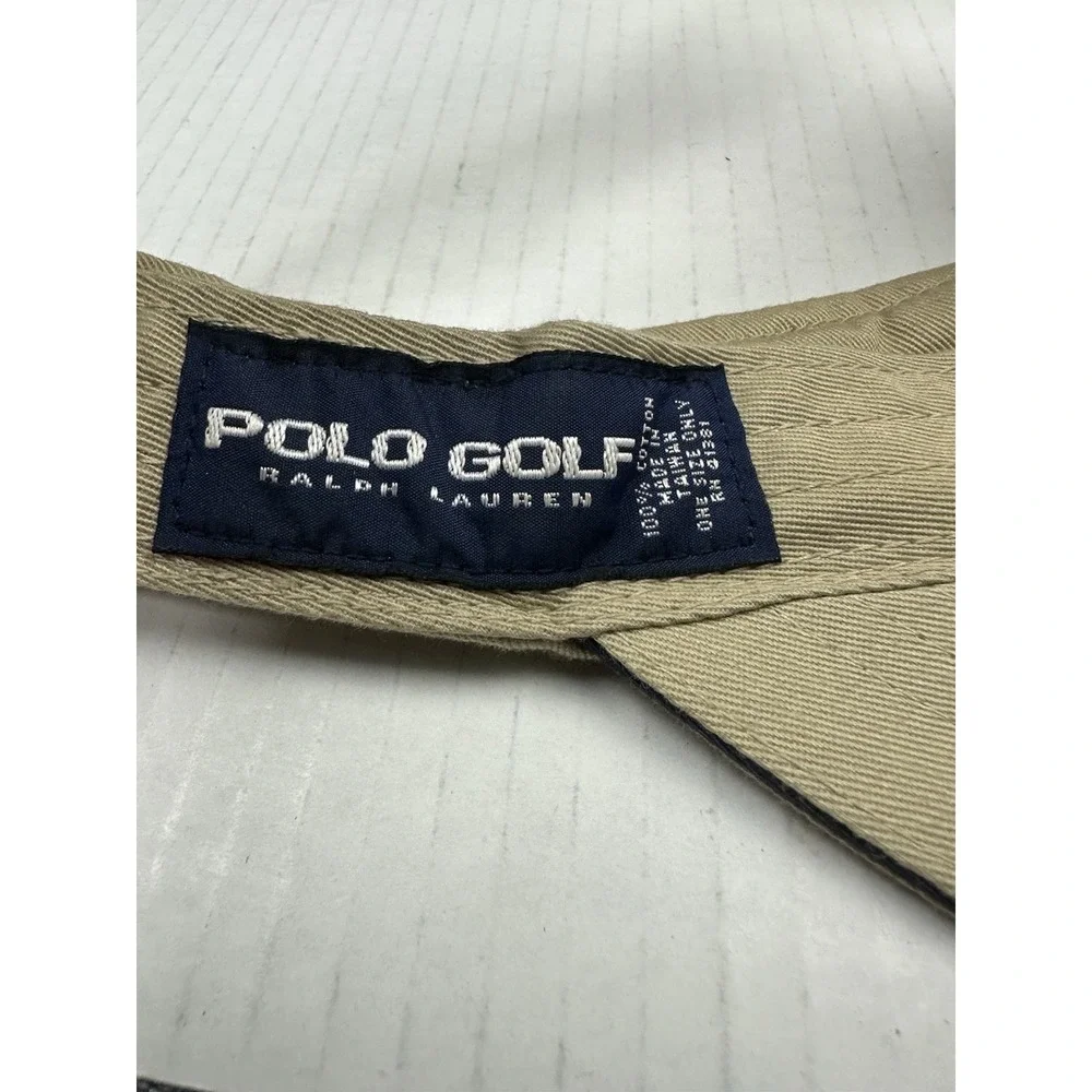 Polo Golf Ralph Lauren Visor Tan Polo Player Logo Adjustable Strapback